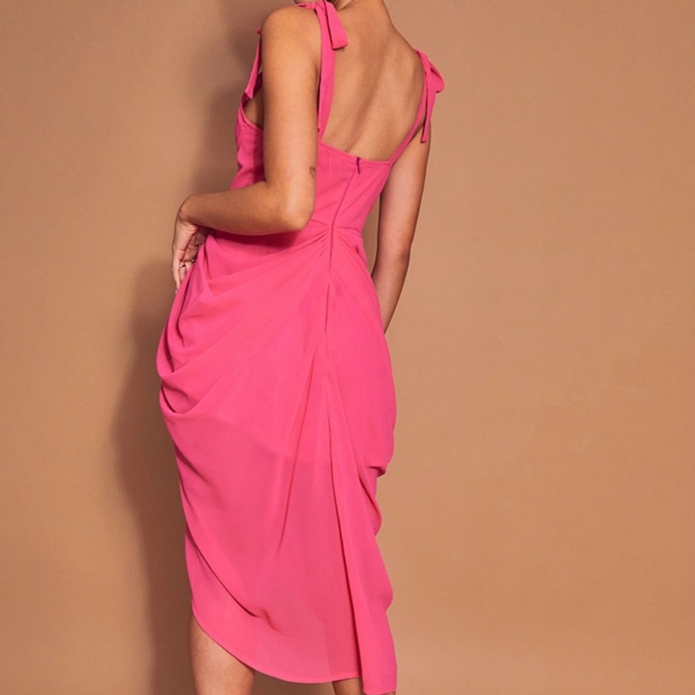 Hot pink midi dress